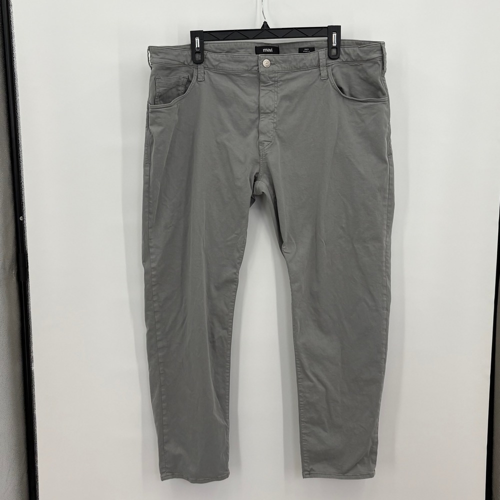 Mavi Zach Straight Leg Grey Twill Pants Mens 46x32 M00453‎ Stretch Cotton Chinos